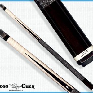 Pool cues with Joss logo design