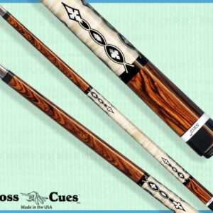 Rosewood cue with ivory chain-pattern inlays