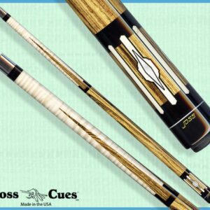 Zebrawood pool cue with pearl inlays