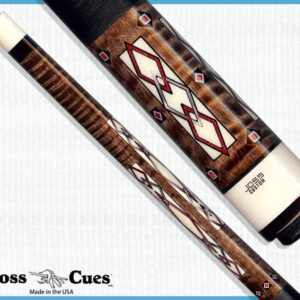 Pool cue with intricate geometric designs