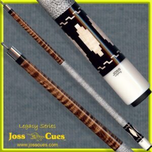 Dark figured wood cue with silver wrap