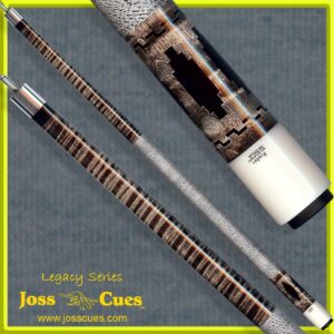 Striped dark cue with metallic inlay