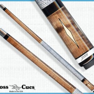 Brown cue with elongated diamond inlay