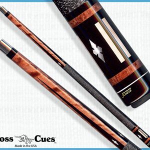 Dark flame maple pool cue with black grip