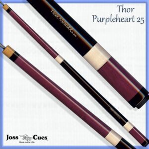 Pool cue with purple heart design