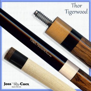 Thor Tigerwood pool cue by Joss Cues.