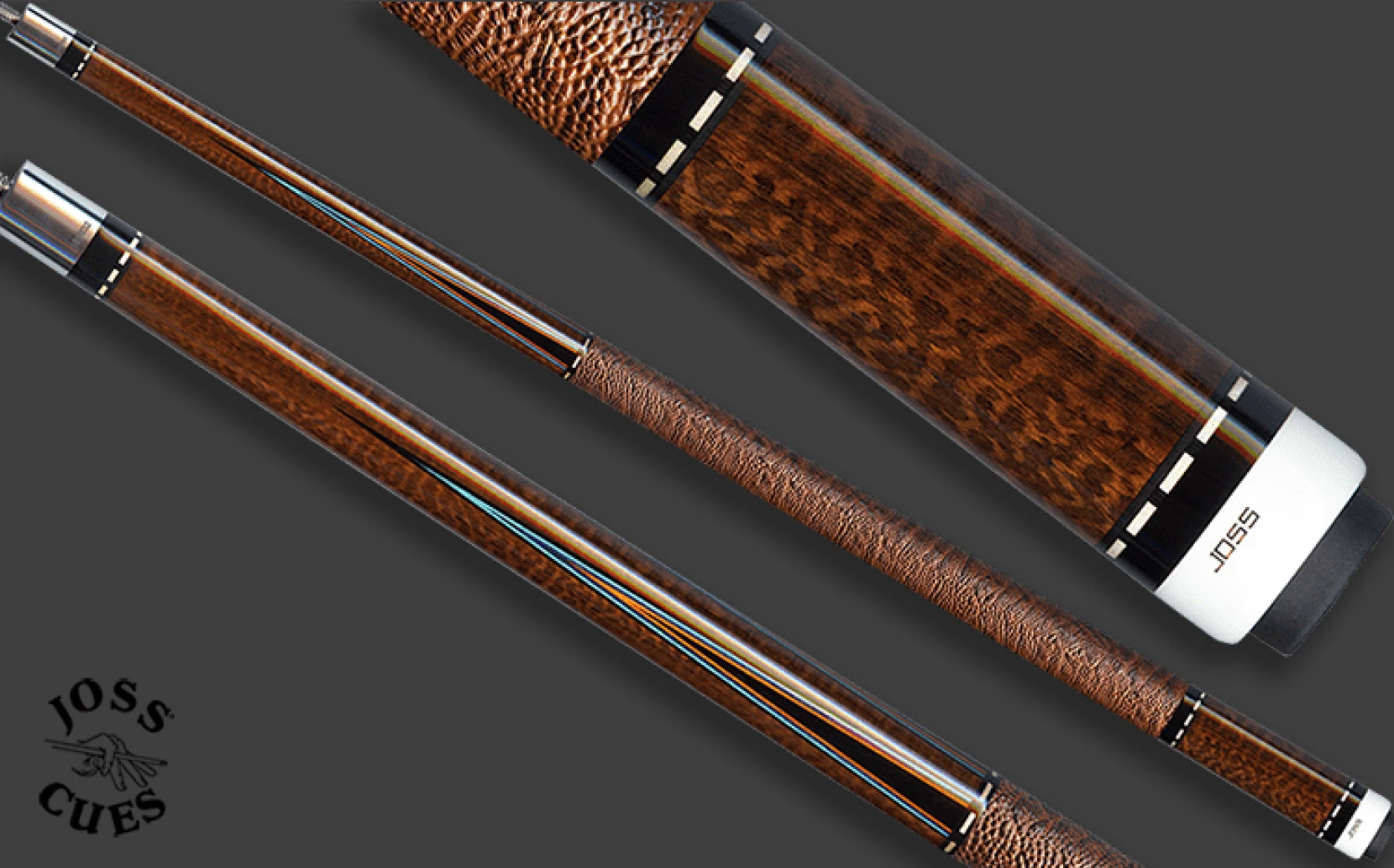 Detailed view of Joss cue stick