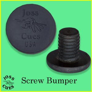 Black screw bumper for billiard cue.
