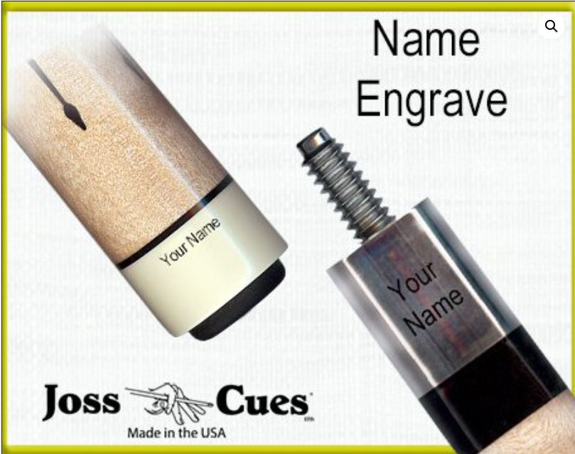 Pool cue butt with engraved name option