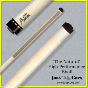 Pool cue shaft with brand logo.
